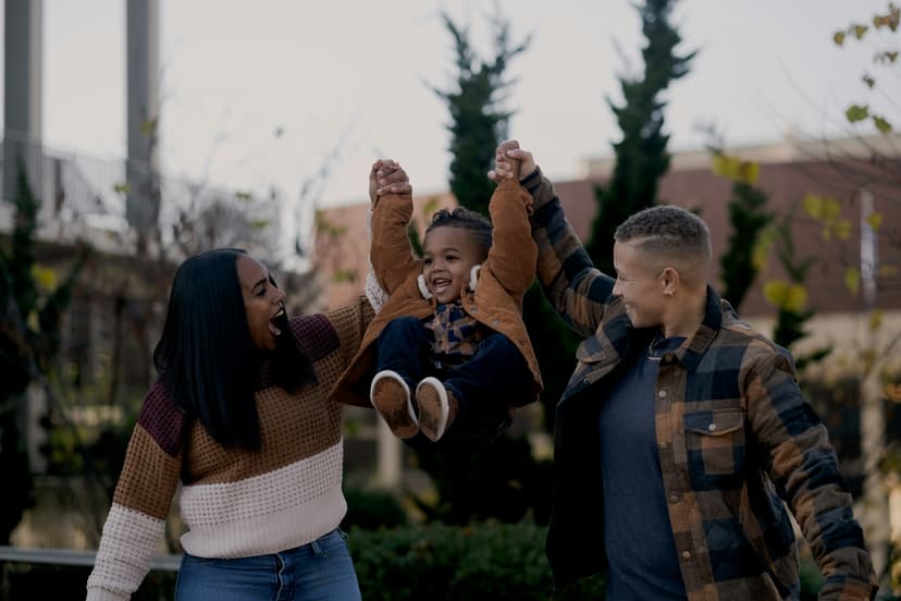 Women and Child Celebrating